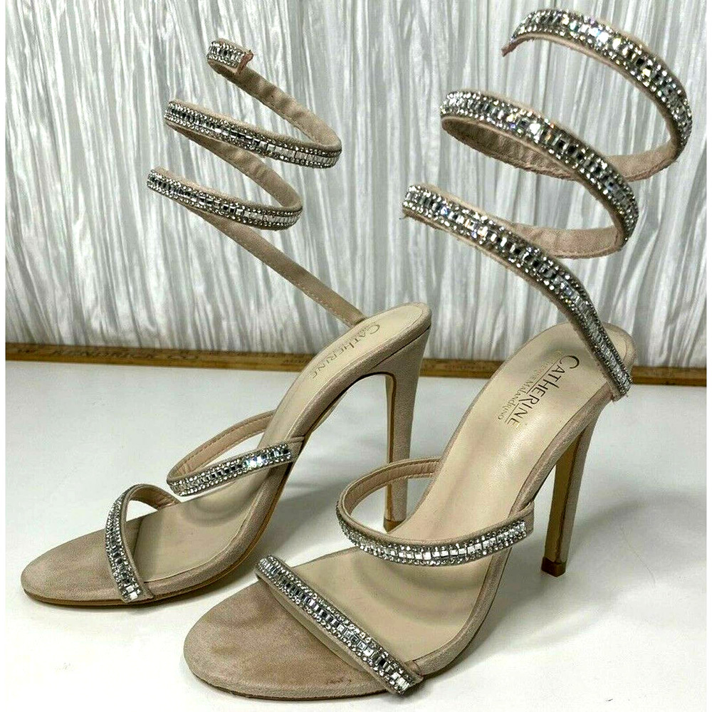 Catherine Malandrino Heels Sandal Rhinestone Ankle